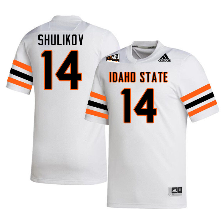 Men-Youth #14 Mike Shulikov Idaho State Bengals 2023 College Football Jerseys Stitched Sale-White